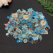 20/50/200pcs Mixed 10 Colors Fashion Enamel Assorted Charm Bulk Flower Heart Shape Gold-Plated Pendant For DIY Bracelets Necklaces Earrings Pendants Jewelry Making Accessories - trộn - Xem 11