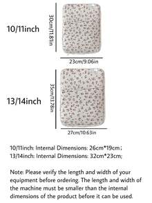 花卉笔记本电脑包，兼容 iPad/兼容 Macbook 10-11 英寸 13-14 英寸，多口袋存储配件，可爱平板电脑内袋笔记本电脑包，适合女士 Macbook 保护套，大学必备品，返校笔记本电脑套，秋季大学必备品 - 彩色 - 查看 4
