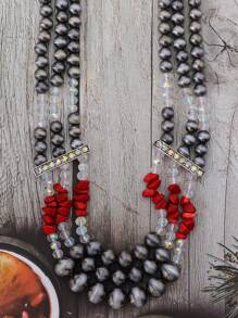1pc Personalized Creative Exaggerated Western Country Style Imitation Beaded Multi-Layer Necklace - Necklace - View 1
