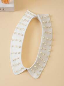 1 st lyxigt nytt halsband med pärlor i falska pärlor, handgjorda utsmyckade överdrivna glamorösa avtagbar krage, mångsidig för vår, sommar, höst och vinter