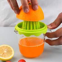 Exprimidor de cítricos naranja, exprimidor manual de limón con filtro y recipiente de color aleatorio