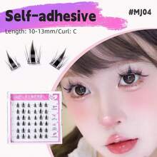 Self Adhesive Lashes No Glue Needed Reusable Under Eyelash Korean / Makeup Individual Manga Lash Clusters - MJ04 - 查看 8