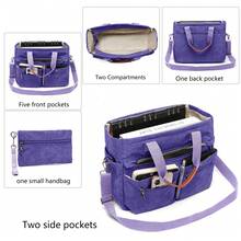 Corduroy Tote Bag Set (2PCS) For Women, Laptop Work Bags Crossbody Shoulder Hobo Messenger Handbag Purse Travel Gym Totes - 紫色 - 查看 2