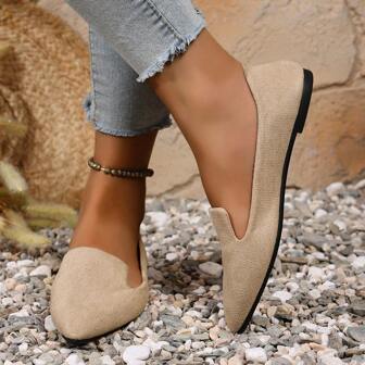 女士尖头平底鞋，黑色工作鞋，休闲运动鞋，豹纹，彩虹色，军绿色，黑色带金线，一脚蹬平底鞋，百搭舒适，轻便，面料颜色和图案可能略有不同