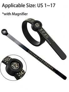 Ring Measuring Belt With Magnifying Glass Ring Soft Ruler Plastic US Code Filter Ring Auxiliary Tool Measuring Tool Jewelry Size Tool Women's Men's. - Multicolor - View 12