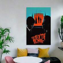 Framed The Sixth Sense Movie Poster Canvas Wall Art - Classic Horror Theme With Dramatic Red-Orange Hues, Perfect For Living Room & Bedroom Decor, Bedroom Wall Art | Dramatic Wall Art | Quality Print Art, Poster Wall Art, 2D Flat, Perfect For Room Decor Birthday Party Decor, Mother's Day New Year Easter Gift,  Home Living Room Office Wall Decor, Perfect Gift And Wall Decoration, Room Decor, Wall Art Decor, Wall Decor, Living Room.