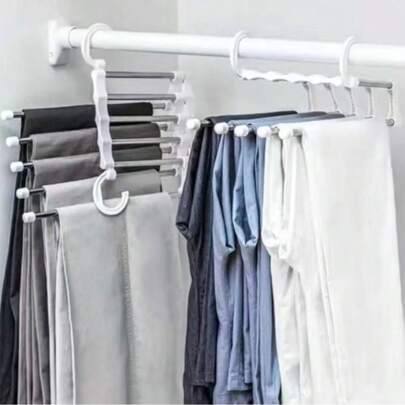 Cabide Multifuncional para Calças de Inox com 5 Divisórias Cabide Mágico