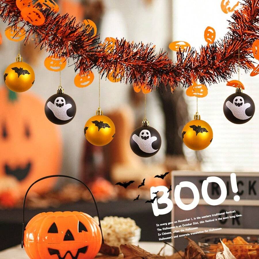 Halloween Decoration, Flower Strips, Hanging Decorations, Party Supplies, Five-Star Pumpkin, Spider Paper Pendants, Halloween Props, Decoration And Decoration, Room And Classroom, Essential For Halloween