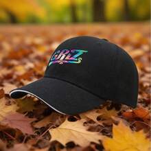 Unisex GRiZ Logo- Rainbow Tie-Dye Print Vintage Distressed Baseball Cap Twill Adjustable Dad Hat - màu đen - Xem 2