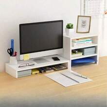 Computer Monitor Riser Stand, Office Desk Keyboard Storage Organizer Shelf, Desktop Pad - Multicolor - View 2