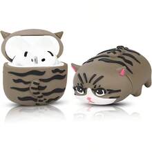 DCompatible With   4 Protective Funny Cute 3D Cartoon Case Cover With Keychain[PAPA Series] Cat Grey 7001 - 黑色 - 查看 5