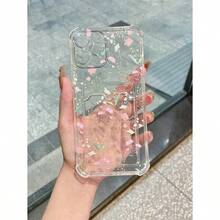 Spring Printed Transparent Card Holder Phone Case With Card Slots - Trong suốt - Xem 6