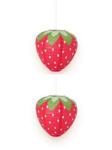 草莓纸灯笼、水果纸灯笼、乡村风灯笼、派对纸灯笼 - 紅色 - 查看 12