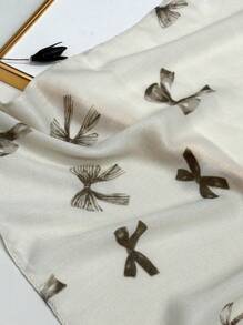 新款蝴蝶结印花透气流苏披肩，优雅时尚女士真丝围巾，活力波点大长围巾，适合春夏，户外防晒沙滩披肩，多功能头巾 - 彩色 - 查看 11