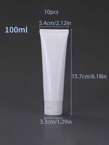 10入 30/50ml/1oz 空白可重複填充擠壓瓶 附翻蓋，適用於化妝品、洗髮精、潔面乳、身體乳液、沐浴露、唇彩及其他液體 (白色)，平價化妝配件，適合房間裝飾、梳妝台、旅行、臥室 - 白色 - 查看 8