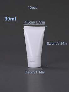 10入 30/50ml/1oz 空白可重複填充擠壓瓶 附翻蓋，適用於化妝品、洗髮精、潔面乳、身體乳液、沐浴露、唇彩及其他液體 (白色)，平價化妝配件，適合房間裝飾、梳妝台、旅行、臥室 - 白色 - 查看 7