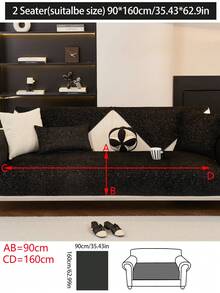 1 husă de pernă pentru canapea, pentru toate anotimpurile, modernă și minimalistă, antiderapantă pentru scaunul de canapea, rezistentă la praf și lavabilă, neagră, moale și la modă, potrivită pentru animale de companie, se potrivește canapelei în formă de L, dormitor, birou, sufragerie