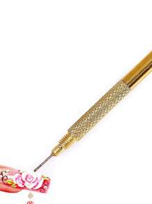 1pc (Random Color) Nail Art Hole Punch Tool, Alloy Nail Drill Bit, Nail Piercing Tool, Nail Art Accessory