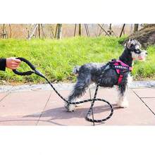 圆绳防擦伤防爆反光宠物牵引绳，适用于中大型犬的狗牵引绳 - 黑色 - 查看 6