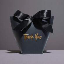 10 pezzi Scatola regalo in carta premium bianca con nastro, elegante: scatola regalo in carta con scritta dorata 'Grazie' | Nastro raffinato | Perfetto per Natale, matrimoni, festa di nascità e altro ancora