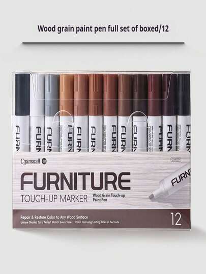 12 Pieces Of Furniture Repair Pens, Wooden Cabinet Floor Repair Filling Rods, Scratch Repair Set, Paint Repair Pen, Composite Material Repair (Some Styles, Positions Or Logos May Be Randomly Shipped Without Affecting Usage)