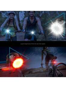 1pc Mini Circular Bicycle Front Light, Rechargeable LED Warning White & Red Tail Light (Not For Illumination) - Red - View 8