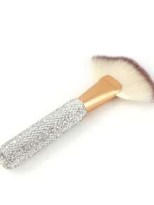 1支奢华化妆刷，镶嵌水钻，多功能化妆刷，便携式化妆刷，高端梳妆台面部刷，日常及旅行化妆配件