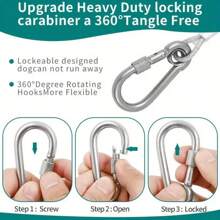 1pc Multifunctional Stainless Steel Pet Leash, With Reflective And Anti-Rust Features, Foldable Clothesline For Indoor/Outdoor Laundry, Camping Accessories, Holiday Gift - Multicolor - View 4