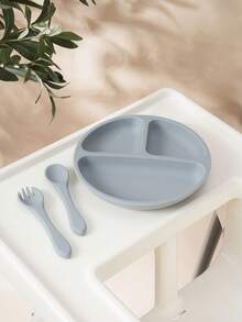 3PCS Personalized Customization Name Pattern Baby Food Storage Portable Fork Spoon Print On Demand Silicone Baby Dishes Custom Suction Dining Plate,Chic Autumn,Kids,Customized Kids Tableware - Multicolor - View 15