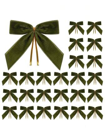 12 st gröna små sammetsroséer för julgran, krans, presentinslagning, hantverk, bröllop, fest, snurrroséer för godispåse, bageri, godispåsar, bandroséer, julgransdekorationer, julkransrosetopper för julklappsförpackningar hemkrans staket öppen spis bröllopsfestdekor, heminredning 1" B, 3,5 x 3,5 tum