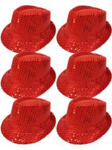 D EXCEED 1/2/3/6/9PCS Fashionable Sequin Fedora Party Hat, Unisex Sparkling Accessory For Costumes, Parties, Events & Everyday Style