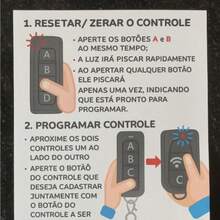 Controle de Portão Eletrônico universal fixed code remote Slim 433.92MHz 4 em 1 - Multicolorido - Visão 12