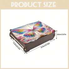 1 件 DIY 钻石画套装 - 花朵和蝴蝶图案木制收纳盒，多功能防尘双盖，适用于珠宝和工艺品整理、桌面装饰、家居完美礼物、圣诞节和万圣节等节日、创意钻石艺术收纳盒 - 黑色 - 查看 4