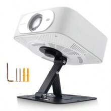 3-In-1 Projector Stand Table, Desk, Wall And Ceiling Mount With 1/4-Inch Screw, Foldable, Easy Setup, Compact Portable, Height Adjustable And Compatible With Most Projectors For Home,Outdoor,Office