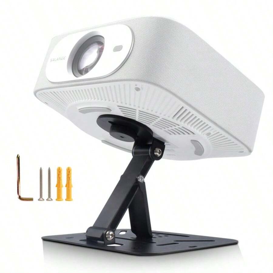 3-In-1 Projector Stand Table, Desk, Wall And Ceiling Mount With 1/4-Inch Screw, Foldable, Easy Setup, Compact Portable, Height Adjustable And Compatible With Most Projectors For Home,Outdoor,Office