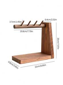 Wooden Key Holder Hook Wall Mount Desk Decor Desktop Organizer Storage Rack With Hooks Hanging Entryway Home Office Shelf Display Stand Key Storage Solution Organization Accessories For Kitchen Bedroom Living Room - Multicolor - View 2