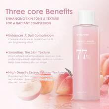 Peach 77 Niacin Brightening Essence Toner,For Face, Niacinamide, Panthenol, Ceramides,Hydrate Even Toning Minimize Pores Exfoliation For Dull Skin Facial Toner For Glass Skin, Korean Skin Care 250ml