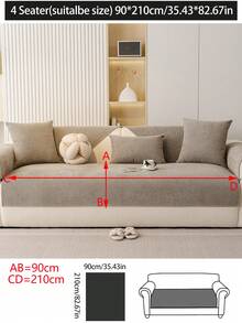 1pc All Season Sofa Cushion Cover, Modern Minimalist Non-Slip Sofa Seat Pad, Dust-Proof And Washable Sofa Slipcover, Soft And Fade-Resistant, Pet-Friendly, Fits L-Shaped Sofa And 1/2/3/4 Seater Sofa In Bedroom, Office, Living Room - Camel - View 19