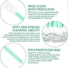 50 Pzs Hisopos De Esponja Limpieza Cabezal Plumas Roland,Ampliamente utilizado en la limpieza de cabezales de plotter Epson, Roland, Mimaki y otros, limpieza micromecánica, eliminación de contaminantes duros, tintas, placas de circuitos, lentes ópticas y otros productos electrónicos. Limpieza de componentes sensibles a la electrostática (varillas de polipropileno con función antiestática), eliminación de residuos de material sobrante - Azul Cadete - Ver 7