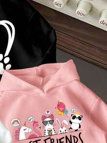 3件套幼儿心形图案保暖连帽卫衣 - 彩色 - 查看 5