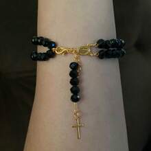 Double Plated Rosary Bracelet - 黑色 - 查看 1