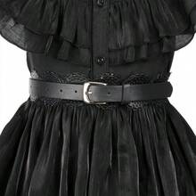 TTIAOYU Wednesday Addams Costume Girls Dress Up For Kids Toddler Family Princess Merlina Cosplay Party Dress - 白色 - 查看 5