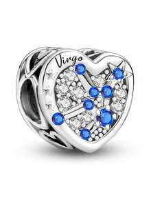 1 pieza Exquisito colgante con el signo del zodíaco, adecuado para que las mujeres lo usen, se puede utilizar para hacer joyas DIY como pulseras y brazaletes, un excelente regalo para la novia - Cuentas de constelación en forma de corazón - Ver 6