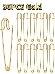 5-30 件大号服装安全别针 耐用绗缝毯别针 金银装饰别针 适用于帆布羊毛服装工艺品 DIY 珠宝工艺品 - 彩色 - 查看 30