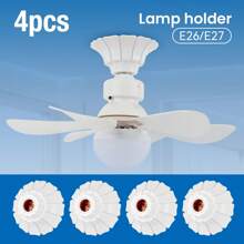 CILIA E26/E27 Lamp Socket Adapter Whit Cover ,Round White & Black Bulb Base Converter For LED/CFL/Incandescent Bulbs