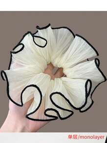 1 pièce Chouchou pour cheveux ébouriffés pour femmes, corde à cheveux à volants, élastique à cheveux moelleux pour queue de cheval, style élégant et polyvalent, Chouchous de la Saint-Valentin, Liens de cheveux Scrunchy, Décontracté