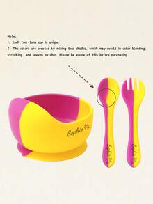3PCS Personalized Customization Name And Pattern Baby Silicone Tableware Suction Bowl Soft Spoon Fork Feeding Learning Sets For Baby Solid Color Utensils Kids Custom Food Storage,Multi-Functional,Ornamental,Letter,Stylish,Modern,Colorful,Cute,Adorable,Casual,Custom,Personalised,Unique,Customized,Ideal Gifts For Him,Ideal Gifts For Her,Multi-Functional,Ornamental,Letter,Stylish,Modern,Colorful,Cute,Adorable,Casual,Custom,Personalised,Unique,Customized,Ideal Gifts For Him,Ideal Gifts For Her, Son, Daughter,Christmas Gift - Multicolor - View 10