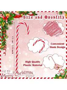 Decoraciones de bastón de caramelo navideño, 6/10/15 piezas de bastón de caramelo de plástico retorcido para colgar en el árbol de Navidad, decoraciones navideñas para el hogar, fiesta y regalo de Año Nuevo