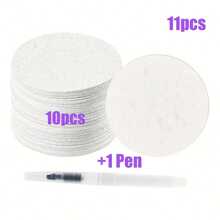 6/11/21 件 3D 海绵画板，带注水刷 - 蓬松纹理艺术纸、DIY 绘画工具、创意设计装饰纸、适用于圣诞礼物、手工艺品、纹理绘画、DIY 项目、增强艺术体验、理想的礼物选择、激发创造力 - 彩色 - 查看 18