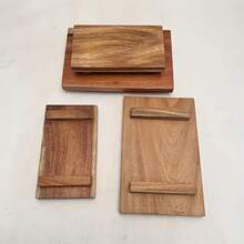 1pc Rectangular Wooden Sushi Tray With Base, Wooden Cooking Rack, Sashimi Sushi Platter, Suitable For Home Kitchen, Restaurant, Hotel, Kitchen Utensil Accessory